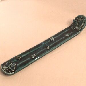 Vintage Green Glaze Butterfly Incense Holder